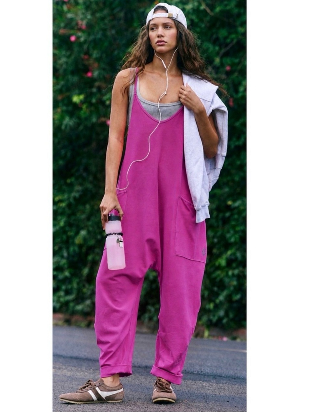NEW Free People x FP Movement Hot Shot Onesie in Magenta - Picture 2 of 9